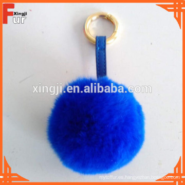 Piel de conejo Pom Pom Keyring / Llavero